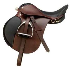 All Purpose Premium Leather Jumping English Riding Horse Tack Saddle Free Ship