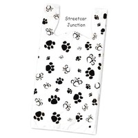 100 Dog / Cat Paw Print Plastic T-shirt Bags .6 Mil - Paw Print Images 100 Dog / Cat Paw Print Plastic T-shirt Bags .6 Mil - Paw Print Images