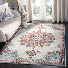Safavieh Power Loomed Aria Collection Ivory / Navy Area Rugs - ARA103A