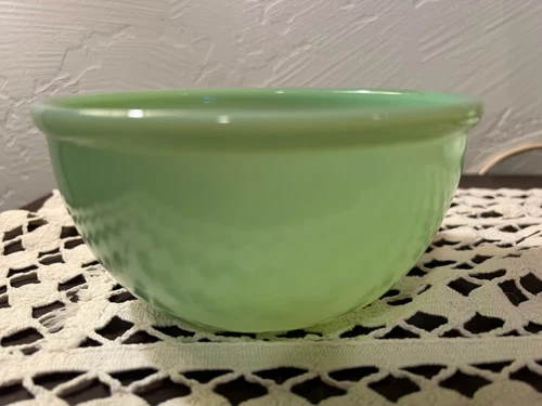 rare vintage Jadeite Fire King oven ware bowls 1940's