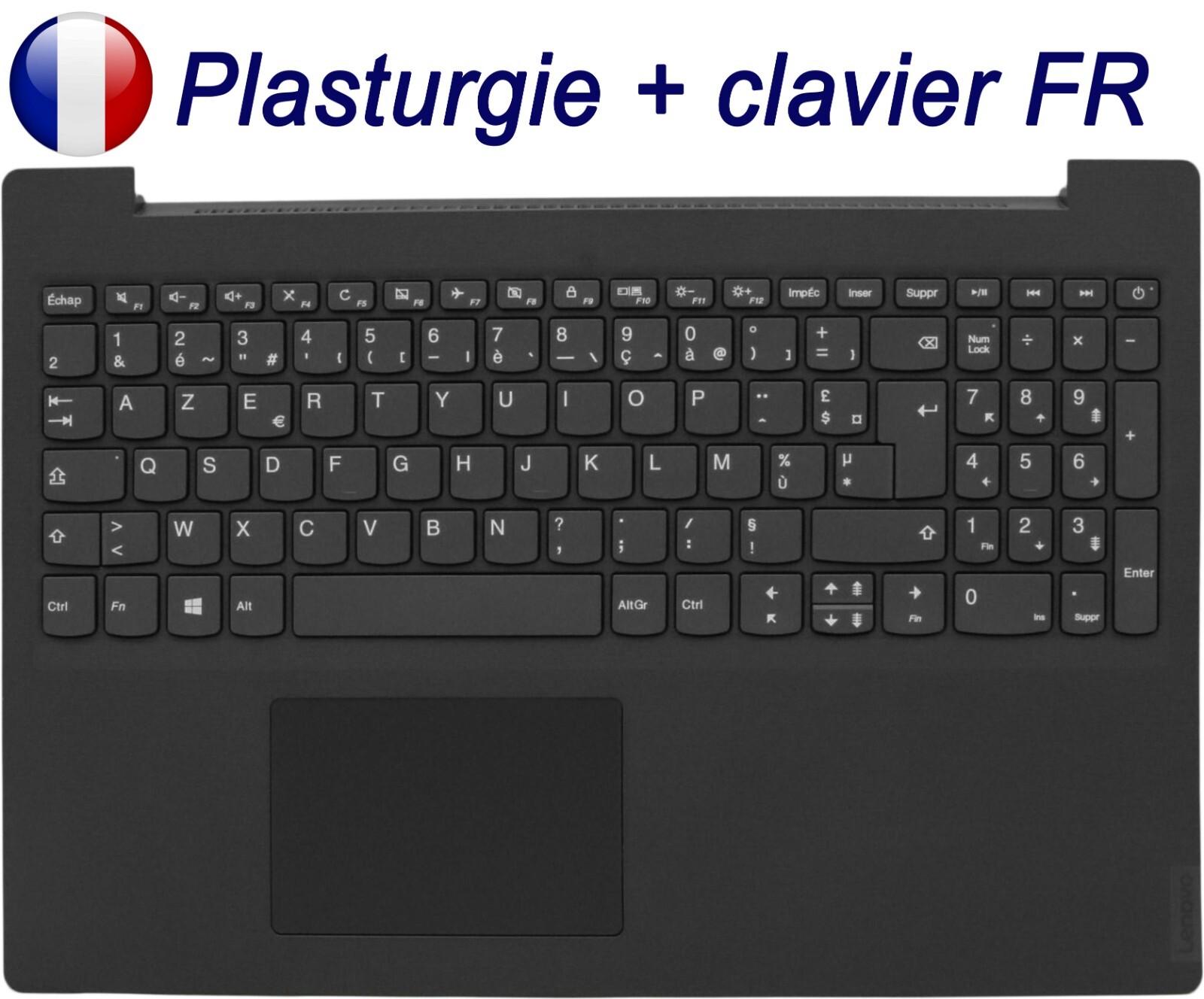 Clavier AZERTY et plasturgie pour PC Lenovo V140-15IWL et V155-15API gris