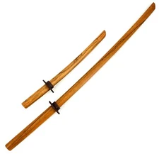 KANASUJI Oak Bokken Set - Master Quality Wooden Sword Set (Long and Short)