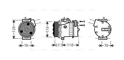 FTAK384 AVA Compressor FIT FIAT FIORINO (2008) 1.3 JTD MULTIJET