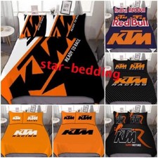 KTM Motorcycle Racing Duvet Cover Pillowcase Single Double King Bedding Set Gift