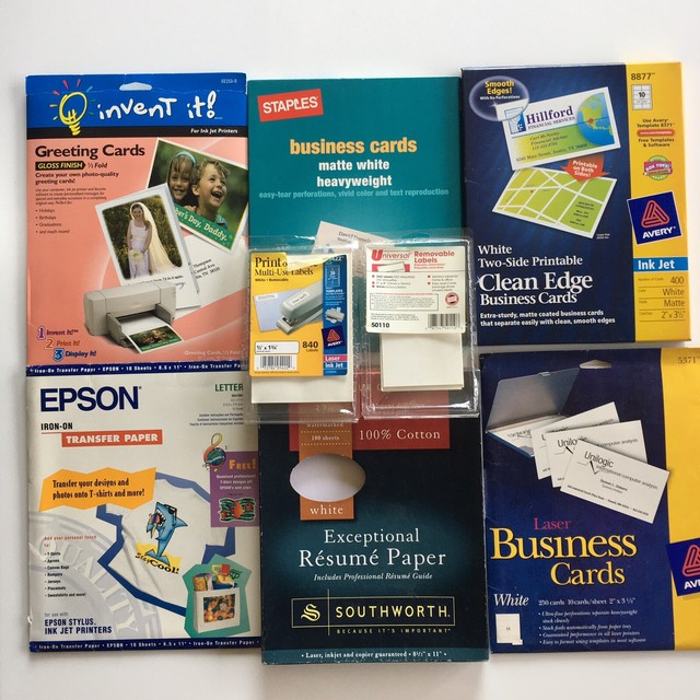 Avery/Epson Labels, IronOn Transfer, Business Cards, Greeting Cards