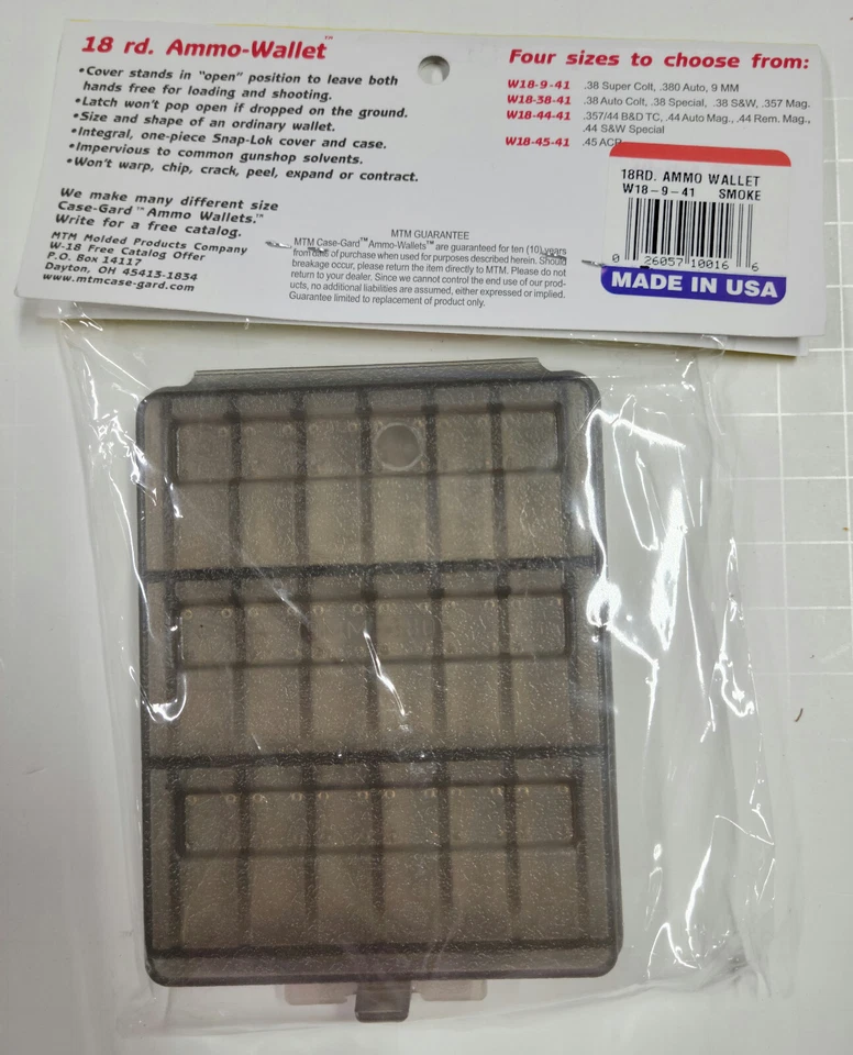 MTM W18-9-41 MTM CASE-GARD™ HANDGUN AMMO WALLET - 380 ACP 9MM LUGER+ - NEW - Image 2 of 2