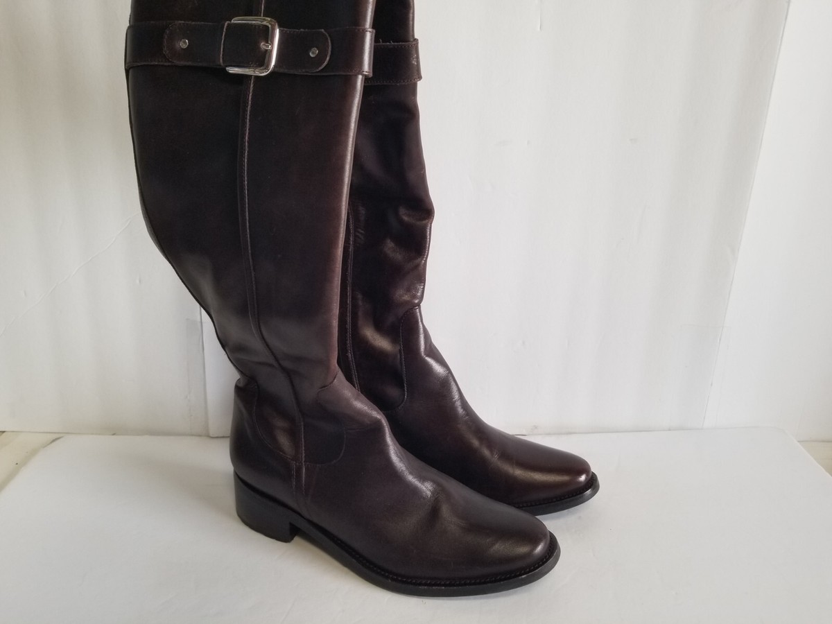 Cole Haan D32768 Womens Leather Knee High Belted Boots Chestnut Brown Size  9B