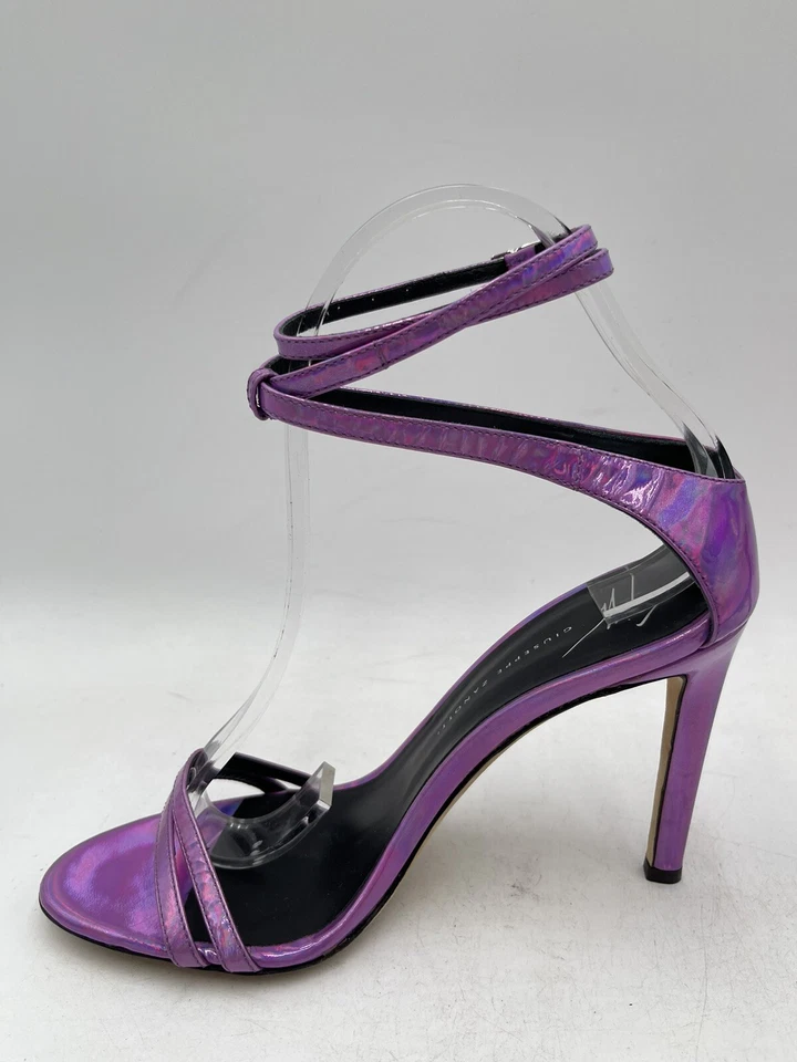 Women’s Giuseppe Zanotti Catia Heel in Metallic Purple Size 37 - Image 4 of 4