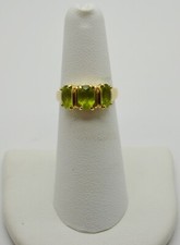Gorgeous Green Gem 14K Yellow Gold Ring SZ 6.0 GOLD-3219