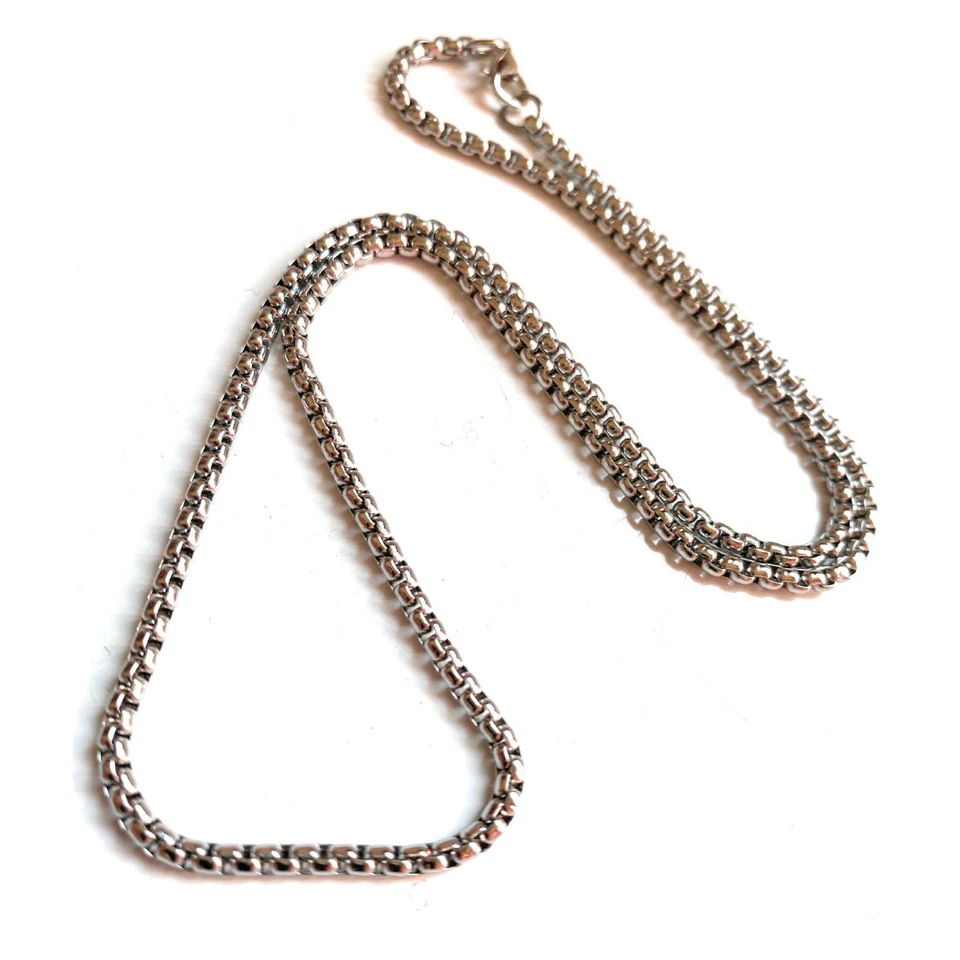 Collana catenina in acciaio inox da uomo donna girocollo catena lunga 40 45 cm - Immagine 3 di 4