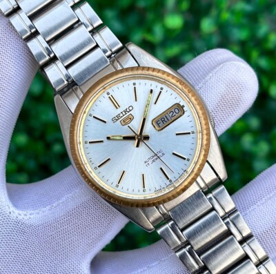 Vintage Seiko 5 Automatic Two Tone Dress Formal Japan Made Vintage Seiko 5 Automatic Two Tone Dress Formal Japan Made