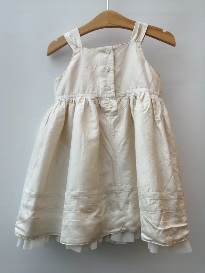 MONSOON Cream 100% Silk Floral Embroidered Special Occasion Party Wedding Dress  - Image 2 of 4