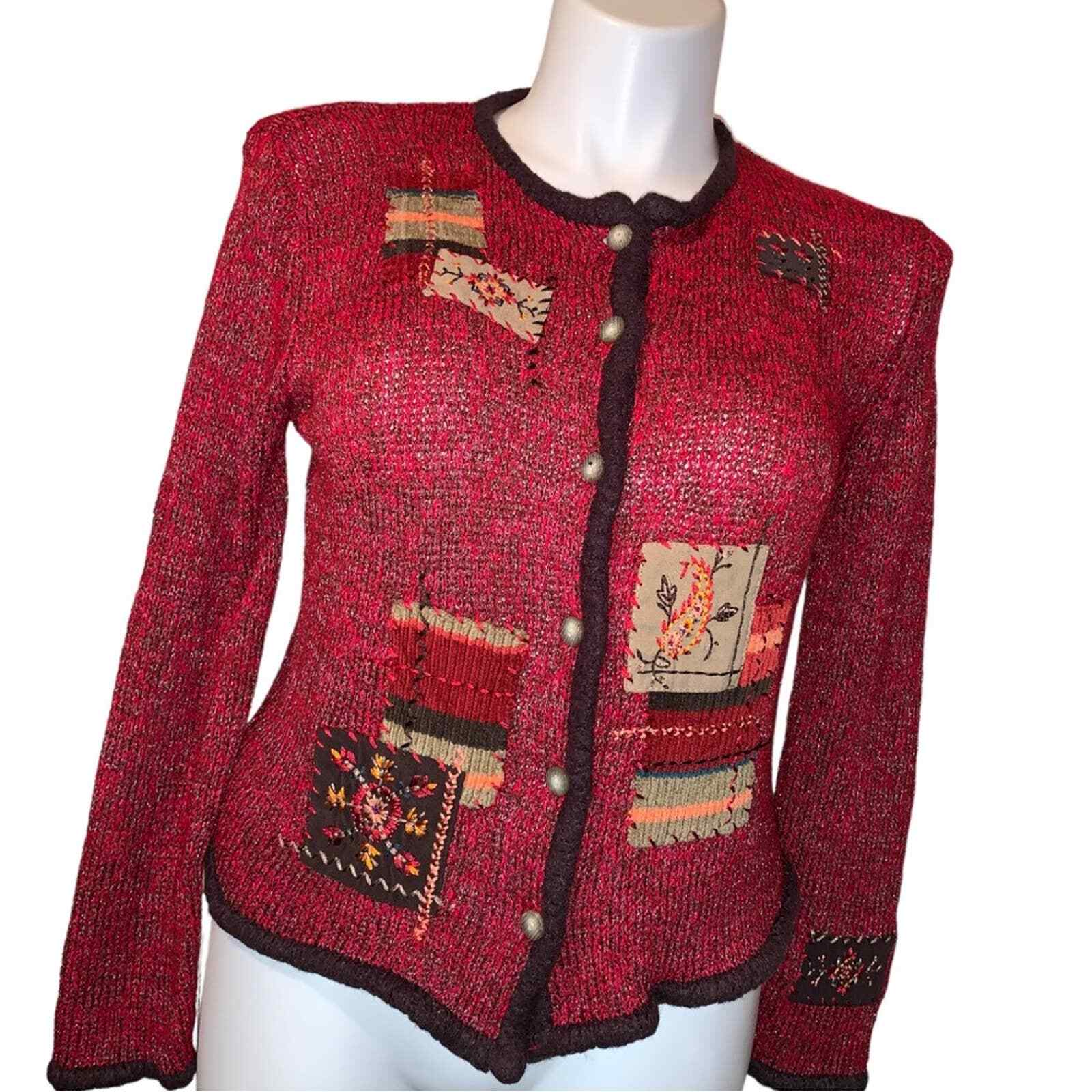 Napa Valley Patchwork Embroidery Pattern Knit But… - image 6