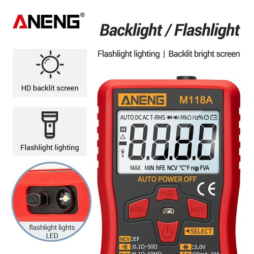 ANENG Auto Ranging Digital Multimeter AC Voltage Current Ohmmeter 6000 Counts - Picture 4 of 12