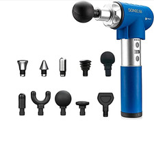 Lifepro Sonic LX Professional Percussion Massage Gun w/ 10 Attachments - Blue