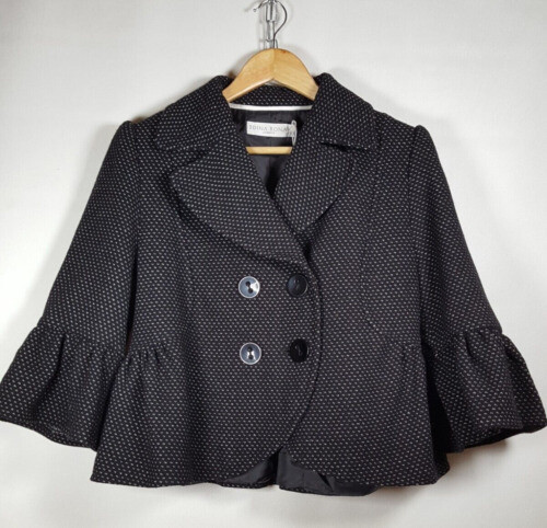 Chemisier/tunique Edina Ronay En Lin Vert - Taille UK 12, Manches 3/4, Volants, Occasion Très Bon état