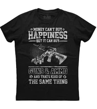 Money Can't Buy Happiness But It Can Buy Guns And Ammo New Mens Shirt Bullet Tee