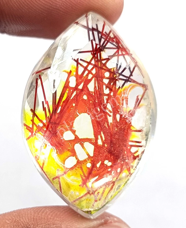 97.05 CT Marquise Cut Red Rutilated Quartz EGL Certified Loose Gemstone 5FRM - Image 3 of 4