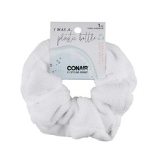 Scunci Planet-Friendly Upcycled Soft Terry Towel Hair Scrunchie White