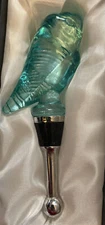 Wine Bottle Stopper Blue/Teal Glass Ocean Sea Shell Shape New