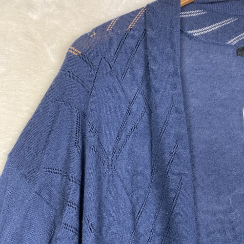 H By Halston Cardigan Duster Womens XLarge Blue Open Long Office Work - Picture 3 of 13