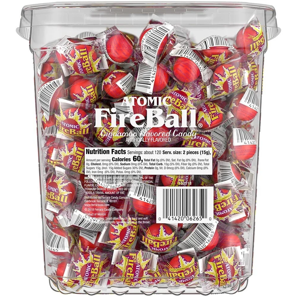 Caramelo Atomic Fireballs, bañera de caramelo a granel de 4,05 libras Foto 3 de 4