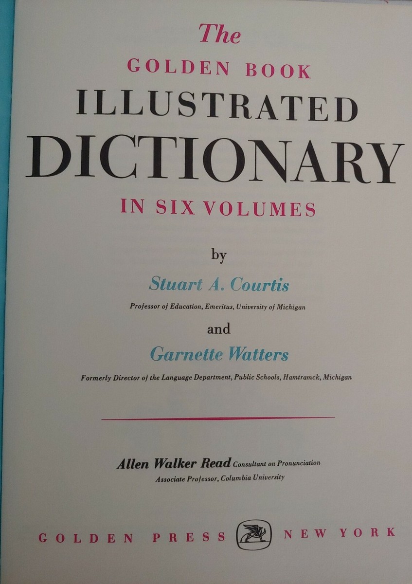 Vintage The Golden Book Illustrated Dictionary Vol. 1-6 Complete