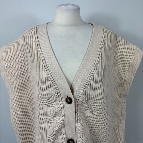 Marks & Spencer Beige Cream Knitted Waistcoat Sweater Vest Size XL UK 20 - 22 - Picture 3 of 10