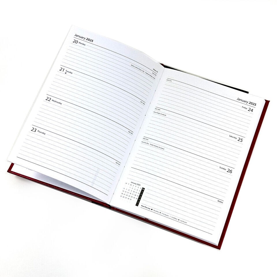 2025 Diary Day To Page Or Week To View A4 A5 A6 Hardback Desk Diaries 2025 diary day to page or week to view a4 a5 a6 hardback desk diaries