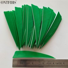 50PCS 4 inch Light Green Shield Archery Fletches Fletching Arrow Feathers RW LW
