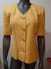 VintageTalbots Bright Sunny Yellow Linen Shortsleeve Jacket-Size 6P-EX/Condition