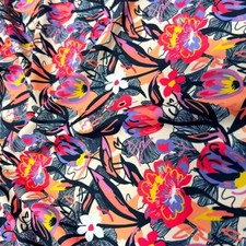 Swimwear Fabric Flowers Colorfull Flowers Print 4way Stretch 60"wide By the Yard