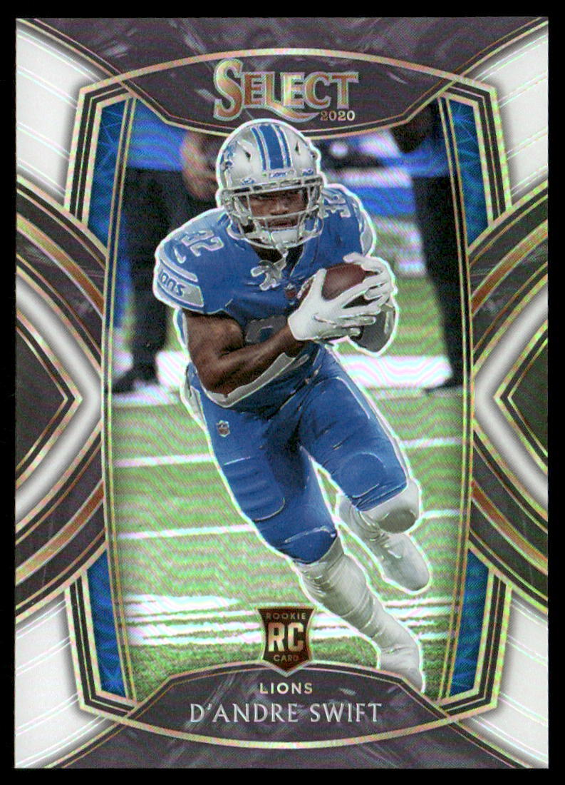 D'Andre Swift 2020 Panini Select White Prizm #251 #/35 - Detroit Lions