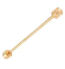 Gold Tone Collar Pin Mens Fancy Etched Bar Bell 2 3/16"