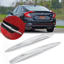 2x Chrome Silver Rear Bumper Reflector Strip Trim For Honda Civic Sedan 16-2021