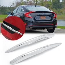 2x Chrome Silver Rear Bumper Reflector Strip Trim For Honda Civic Sedan 16-2021