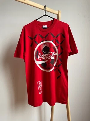 T-shirt vintage UEFA Euro 1996 England Coca-Cola taille L - Photo 1/4