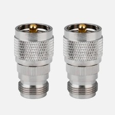 2Pcs N-Type Female to UHF PL259 Male 50-Ohm RF Coaxial Adapters Connector