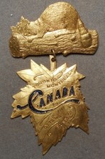Canada, Toronto, Montreal, Ottawa, Quebec (On Maple Leaf) (Beaver On A Log)