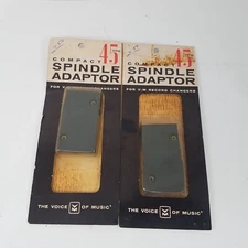 Lot of 2 - Voice Of Music Compact 45 RPM Spindle Adaptor Record Changer 1518