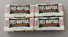 Lot of (4) Vintage Fels-Naptha Heavy Duty Laundry Bar Soap - 5.5 Oz Each - NEW
