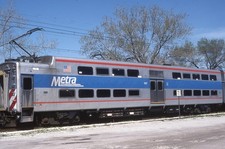 Metra #1527 Blue Island, IL Train/Railroad 1999 Kodachrome Slide A506