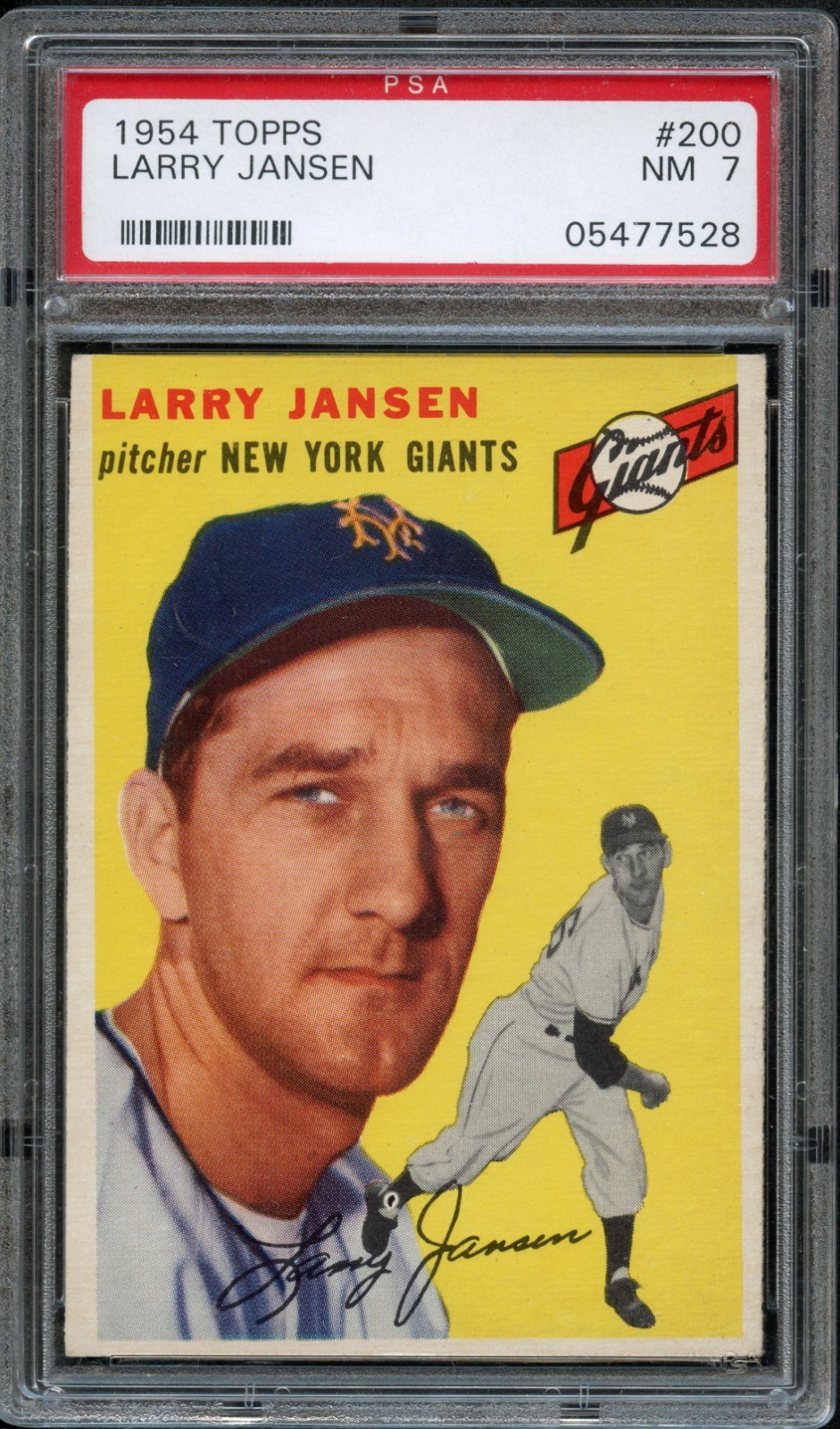 BB - 1954 Topps - #200 - Larry Jansen - PSA 7 - NM