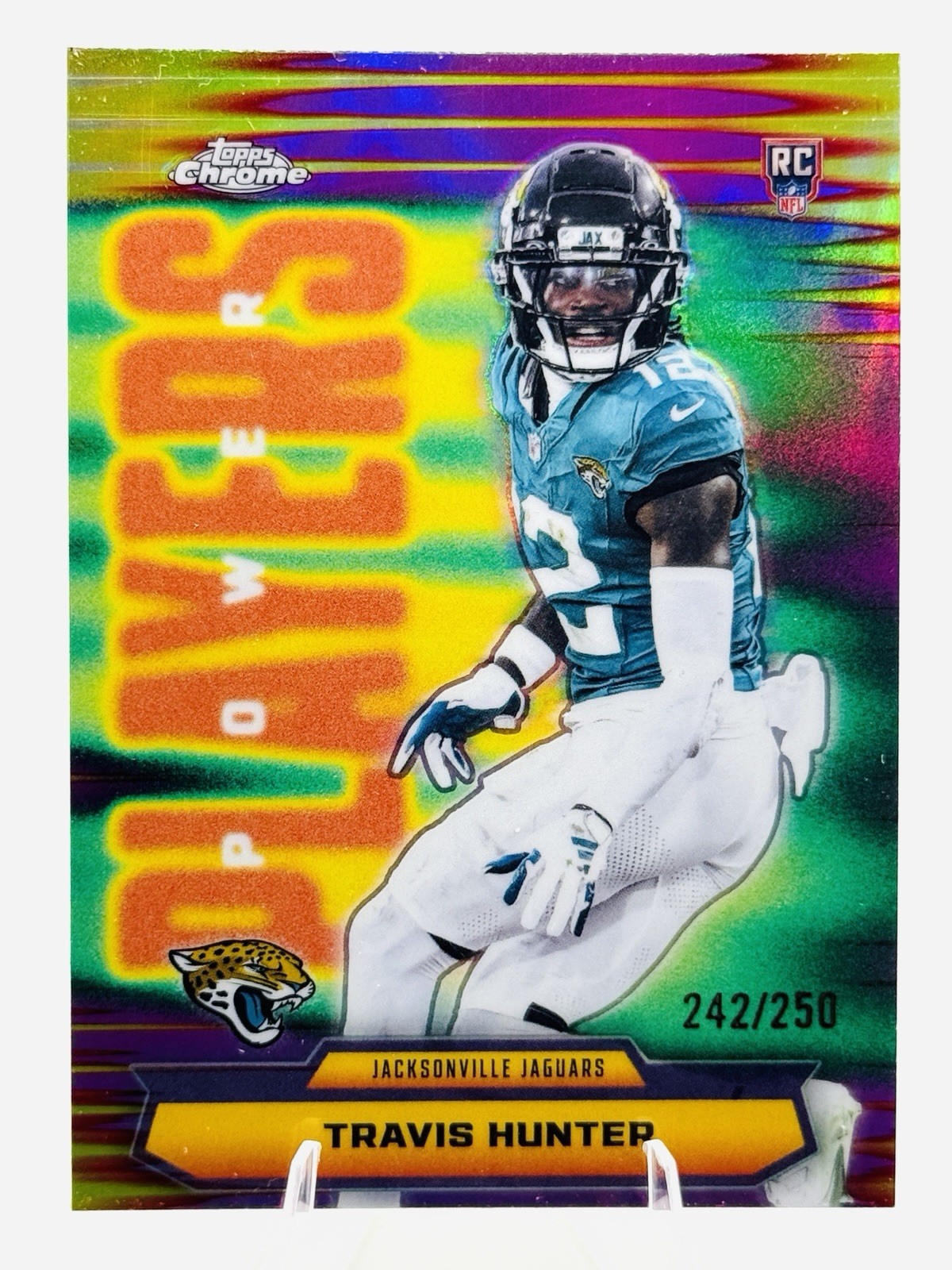 TRAVIS HUNTER RC /250 - SP PINK REFRACTOR POWER PLAYERS - 2025 Topps Chrome JAX