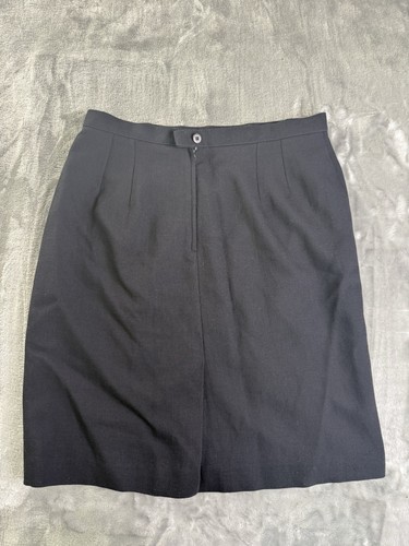 Giorgio Armani Black Lama Wool A-Line Skirt Womens Sz 12 Fully Lined Collezioni