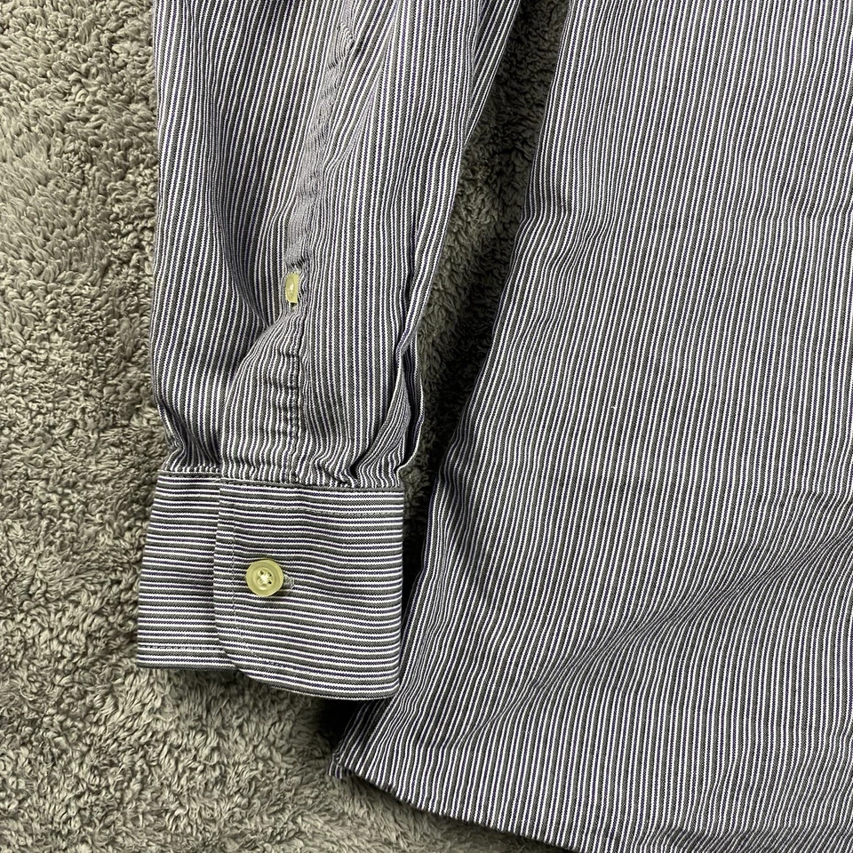 Barrington's 正装衬衫男式 16 32/33 紫色灰色条纹长袖 — 第 4/4 张图片