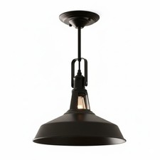Vintage Barn Style Black Metal Pendant Ceiling Light E27 Industrial Lamp