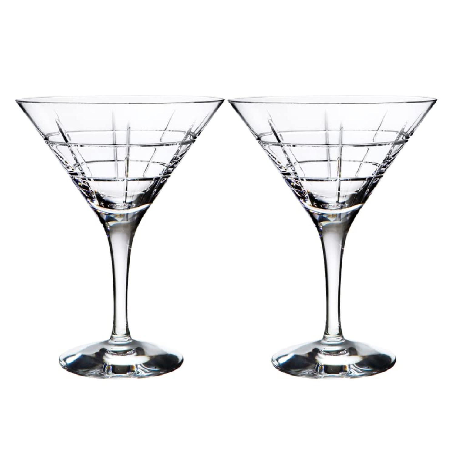 Orrefors Street Martini Glass Pair
