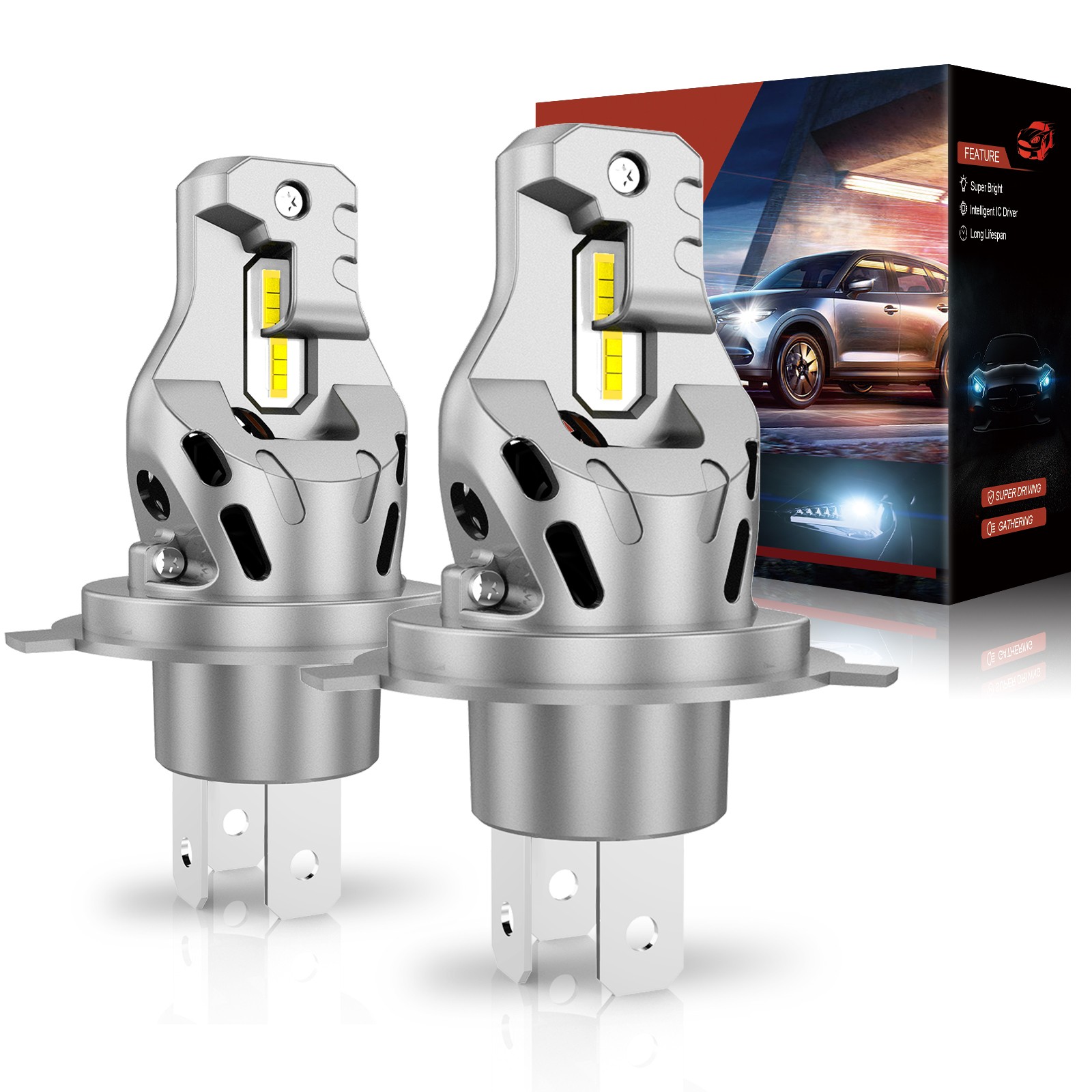 Auxiracer H4 LED Lampadina per Fari Auto 6000k Abbagliante Anabbagliante CANBUS - Miniatura 18