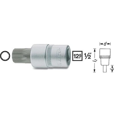 Steckschlüsseleinsatz mit Bohrung 1/2'' TORX 12-kantig HAZET HAZ 990-6